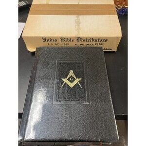 Vintage Large Masonic Holy Bible A.J. Holman Temple Illustrated Edition in Box